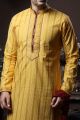 Yellow Silk Casual Kurta Pajama (KFM-6084)